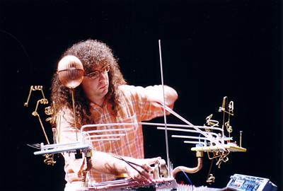 photo of Mark Applebaum playing the mouseketier